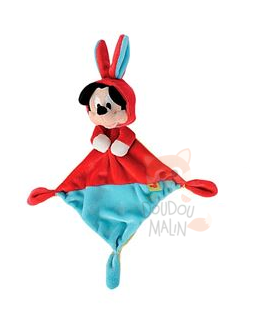  mickey souris rouge bleu déguisé en lapin 